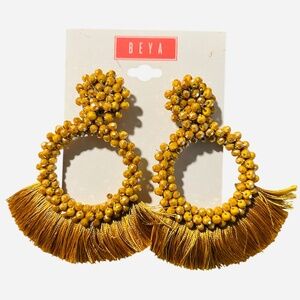 Mustard bedazzled earrings